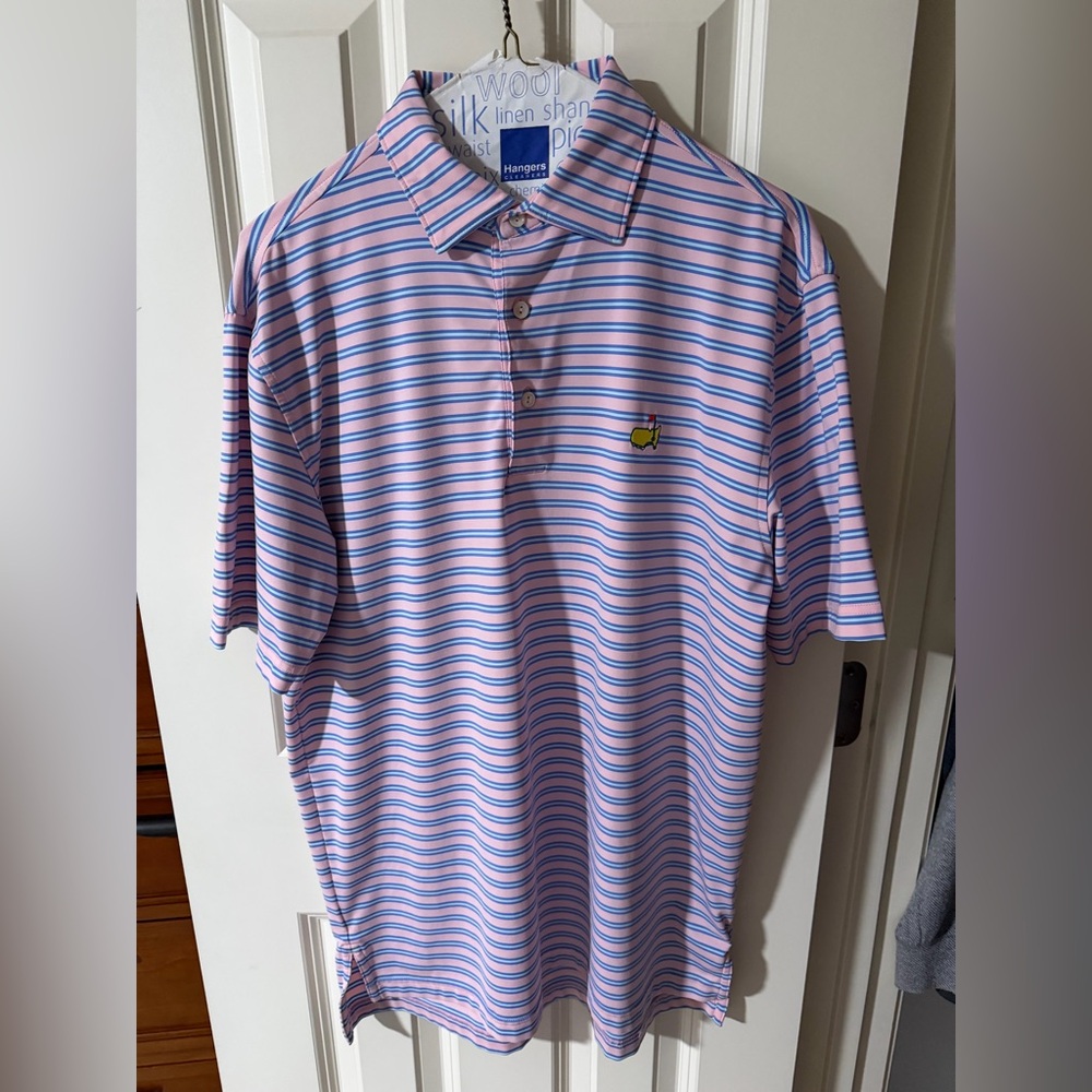 Masters By Peter Millar Polo Men’s Pink Stripes Augusta National